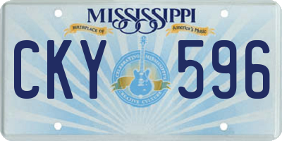 MS license plate CKY596