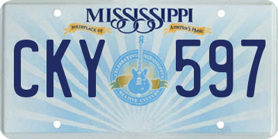 MS license plate CKY597
