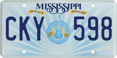 MS license plate CKY598
