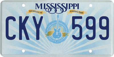 MS license plate CKY599