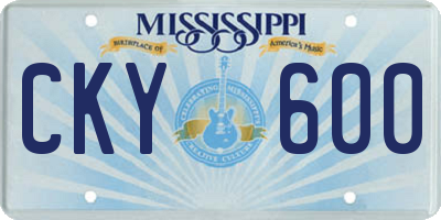 MS license plate CKY600