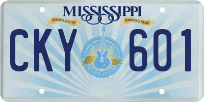 MS license plate CKY601