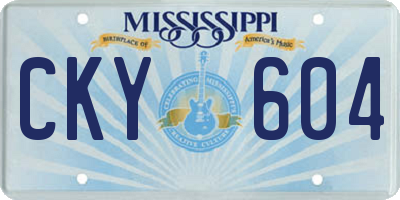MS license plate CKY604