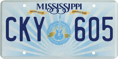 MS license plate CKY605