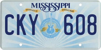 MS license plate CKY608
