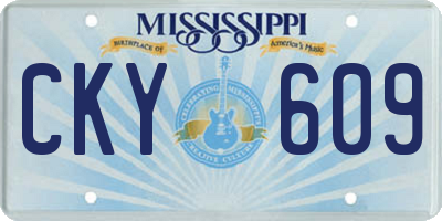 MS license plate CKY609