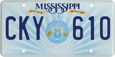 MS license plate CKY610