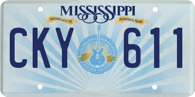 MS license plate CKY611