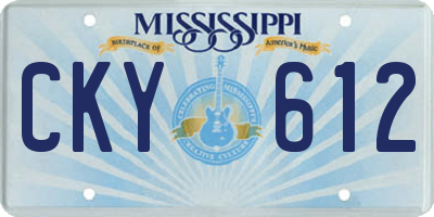 MS license plate CKY612