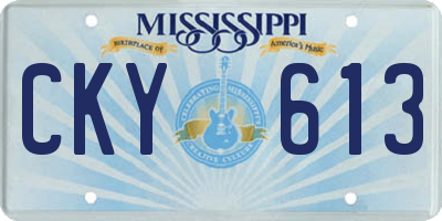 MS license plate CKY613