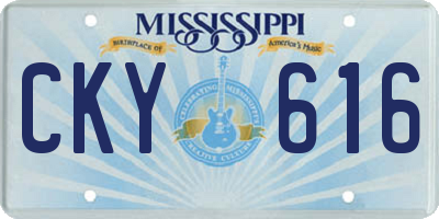 MS license plate CKY616