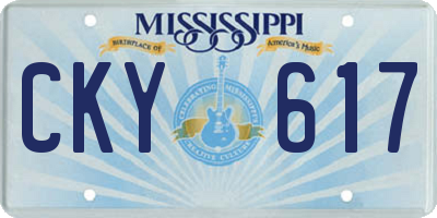 MS license plate CKY617