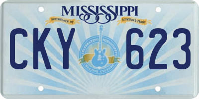 MS license plate CKY623