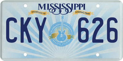 MS license plate CKY626