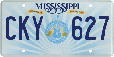 MS license plate CKY627