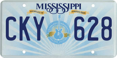 MS license plate CKY628