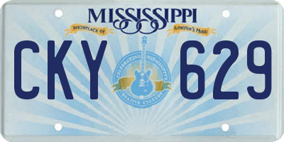MS license plate CKY629