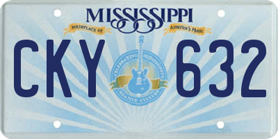 MS license plate CKY632