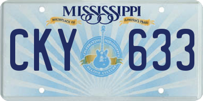 MS license plate CKY633
