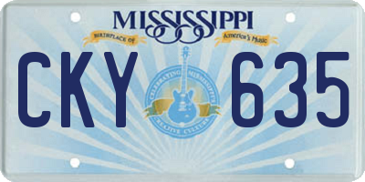 MS license plate CKY635
