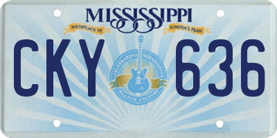 MS license plate CKY636