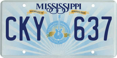 MS license plate CKY637