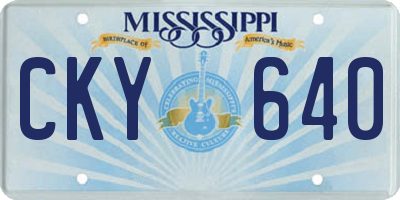 MS license plate CKY640