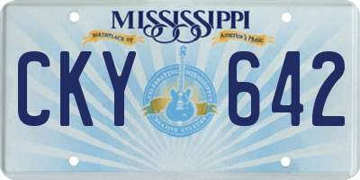 MS license plate CKY642