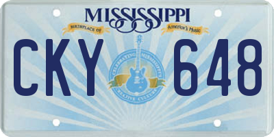 MS license plate CKY648