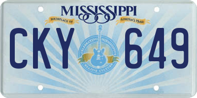 MS license plate CKY649