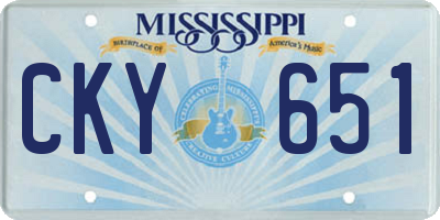 MS license plate CKY651