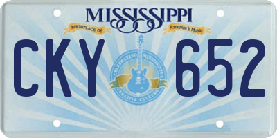 MS license plate CKY652