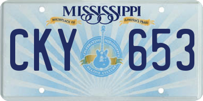MS license plate CKY653