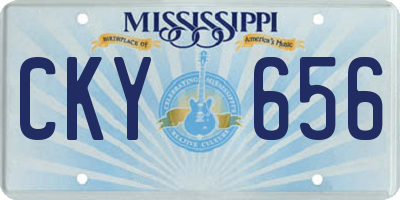 MS license plate CKY656