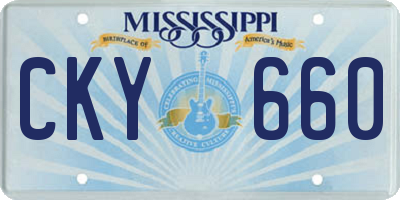 MS license plate CKY660