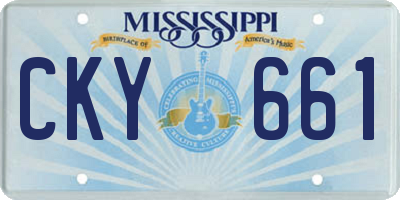 MS license plate CKY661