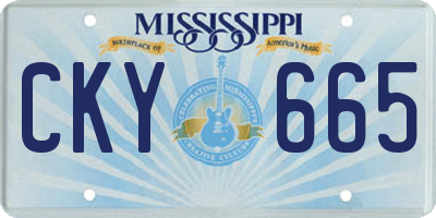 MS license plate CKY665