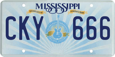 MS license plate CKY666