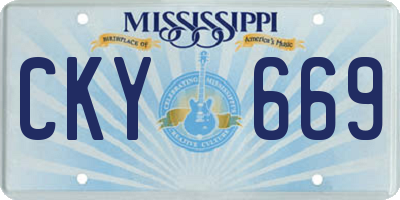 MS license plate CKY669