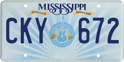 MS license plate CKY672