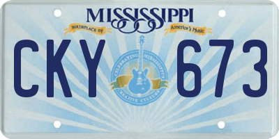 MS license plate CKY673
