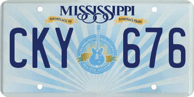 MS license plate CKY676