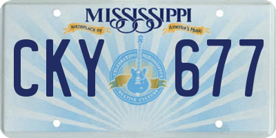 MS license plate CKY677