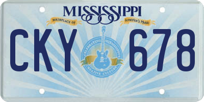 MS license plate CKY678