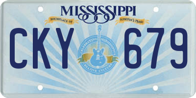 MS license plate CKY679