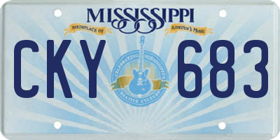 MS license plate CKY683