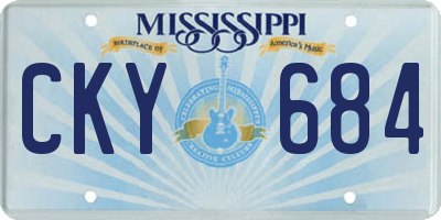 MS license plate CKY684