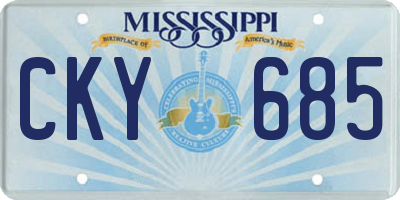 MS license plate CKY685