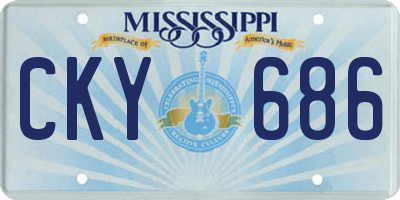 MS license plate CKY686