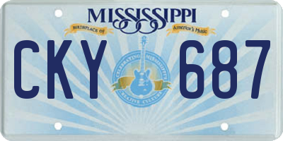 MS license plate CKY687